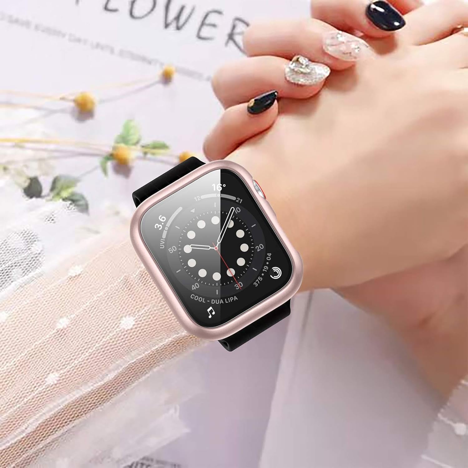 12 Pack Case with Tempered Glass Screen Protector Compatible for Apple Watch 44Mm SE 3 (2025)/SE 2/Se/Series 6/5/4, Hard PC Scratch Resistant Bumper Protective Cover for Iwatch Accessories